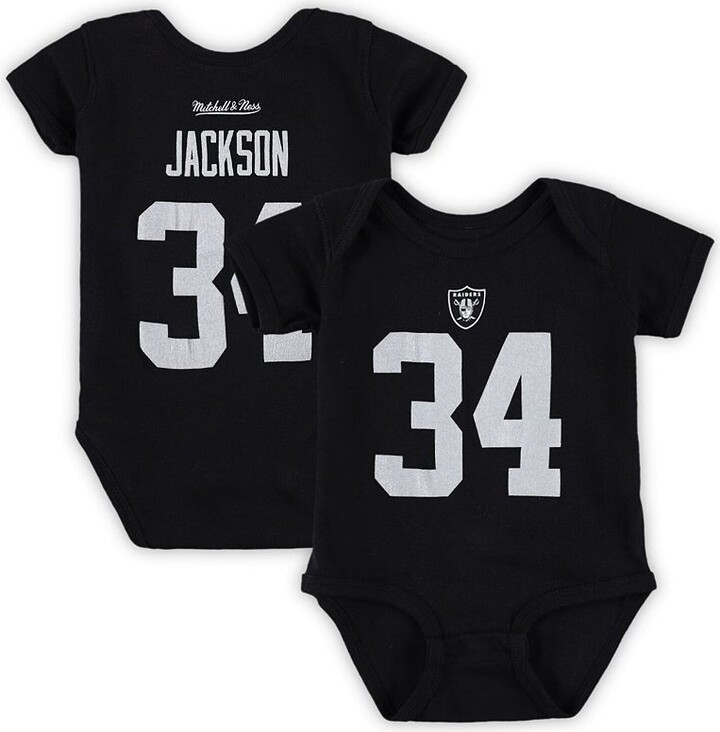 Infant Mitchell & Ness Bo Jackson Black Las Vegas Raiders Mainliner Retired Player Name & Number Bodysuit