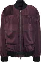 Thumbnail for your product : VVB Gathered Satin-crepe Bomber Jacket