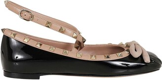 Valentino Garavani Rockstud patent leather ballet flats - ShopStyle