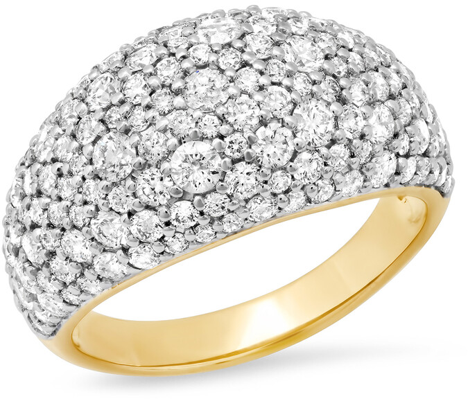14k Or Rose massif Pave Véritable Opale Ice Diamond Cocktail Ring Handmade Jewelry 