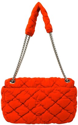 Chanel Limited Edition Orange Red Quilted Nylon Medium Bubble