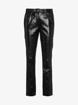 Helmut Lang leather mid rise cropped trousers