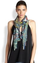 Thumbnail for your product : Etro Delhi Floral Paisley Wool & Silk Scarf