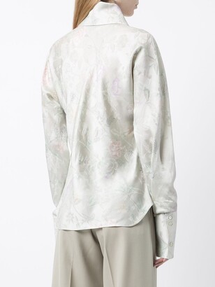 Shanghai Tang x Yuni Ahn floral-jacquard qipao collar blouse