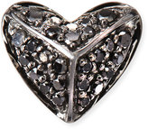 Thumbnail for your product : Sydney Evan 14k Gold Black Diamond Pyramid Heart Single Stud Earring