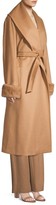 Thumbnail for your product : Max Mara Christy Mink Fur-Trim Camel Wool Wrap Coat