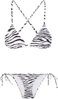 Thumbnail for your product : Charlie by Matthew Zink Adriana zebra-print triangle bikini
