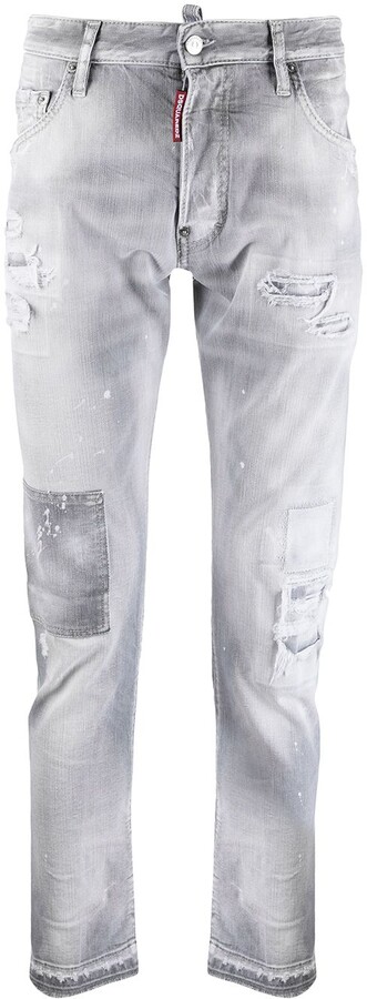 DSQUARED2 Ripped-Detailing Low-Rise Skinny Jeans - ShopStyle