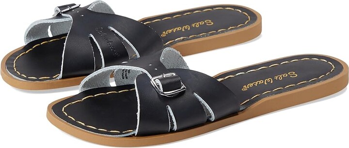 Salt Water Sandal by Hoy Shoes Classic Slide (Big Kid/Adult) Girls Shoes Black : 5 Big Kid - Women's 7 M, Leather