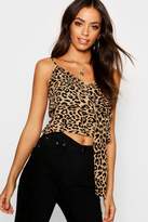 Thumbnail for your product : boohoo Animal Print Wrap Tie Front Cami