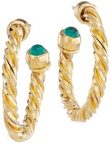 Thumbnail for your product : Gas Bijoux Torride 24K Gold-Plated & Cabochon Small Hoop Earrings