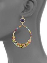Thumbnail for your product : Kenneth Jay Lane Seed Bead Gypsy Hoop Earrings
