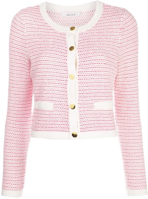 Milly Tweed Knit Cropped Jacket