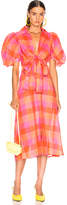 Thumbnail for your product : Silvia Tcherassi Perth Dress in Orange Checkered | FWRD