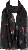 Thumbnail for your product : London Scarfs Glitter Mulberry Trees Scarf Women Foil Printed Tree Fashion Ladies Wrap (Mustard With White Tree Without Glitter)