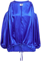 Thumbnail for your product : Marques Almeida Cold-shoulder Gathered Silk-satin Top