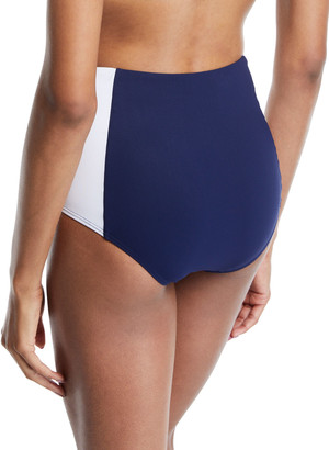 Tory Burch Lipsi High-Waist Colorblock Bikini Swim Bottoms