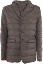 Thumbnail for your product : Herno Brown Wool Blend Hooded Down Jacket