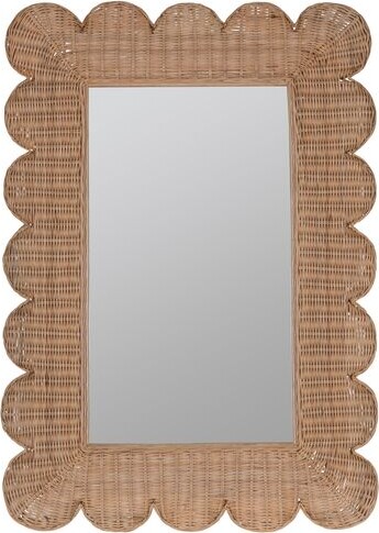 One Kings Lane Bailey Scallop Rattan Wall Mirror - Natural - ShopStyle