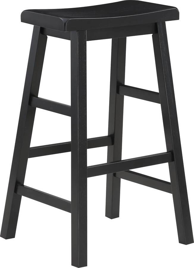 OSP Home Furnishings Tulsa 29 Inch Solid Wood Saddle Bar Stool 2Pack