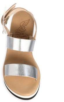 Ancient Greek Sandals Clio Metallic Leather Wedge Sandals