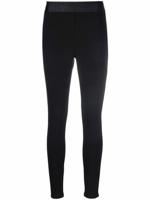 DKNY Women's Tummy Control Workout Yoga Leggings, Black, Large
