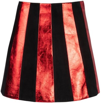 Miu Miu Striped A-Line Mini Skirt