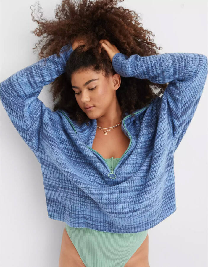 aerie Quarter Zip Sweater ShopStyle