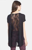 Thumbnail for your product : Haute Society Lace Back Short Sleeve Tee (Juniors)