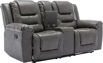 Latitude Run 2 Seater Home Theater Recliner Manual Recliner Chair With A Storage Box And Two Cup Holders For Living RoomBedroom