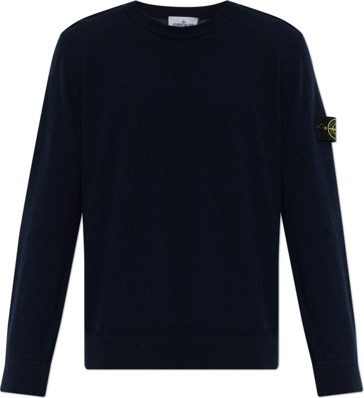 Stone Island Wool Sweater With A Crew Neck  Navy - Blue