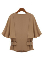 Thumbnail for your product : Half Sleeve Zipper Crop Cape Coat