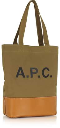 A.P.C. Axel Light Khaki Canvas Tote Bag