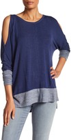 Thumbnail for your product : Bobeau Cold Shoulder Raw Edge Tee