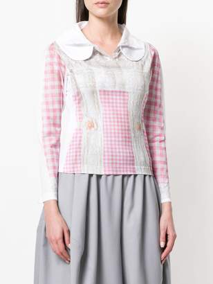 Comme des Garcons embroidered vichy blouse