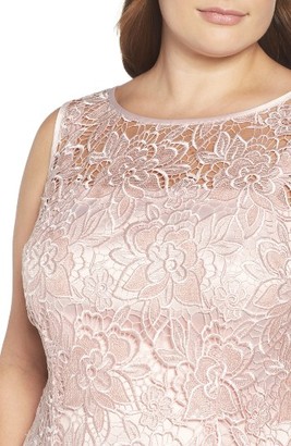 Adrianna Papell Plus Size Women's Sequin Guipure Lace Sheath Dress