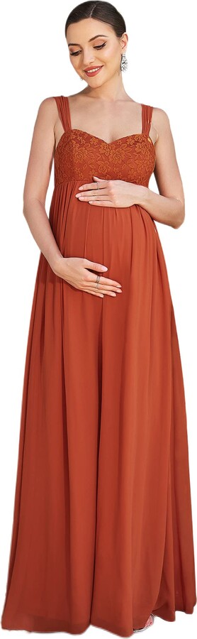 burnt orange maternity gown