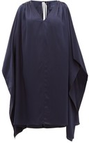 Thumbnail for your product : Loup Charmant Juno Cut-out Shoulder Silk Kaftan - Navy