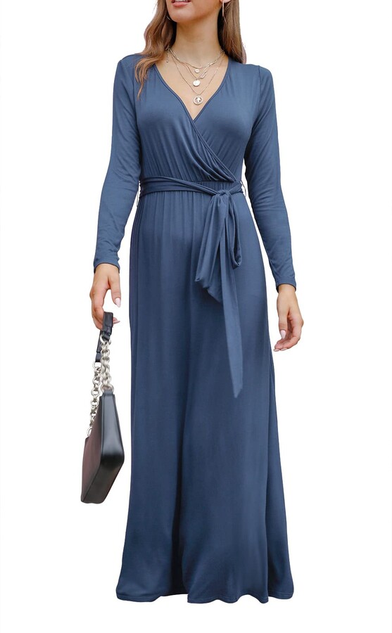 blue and gray dress