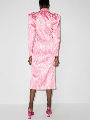 Rotate by Birger Christensen Theresa abstract-print midi dress