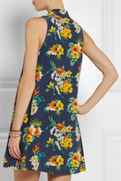 Thumbnail for your product : Equipment Mina floral-print washed-silk mini dress