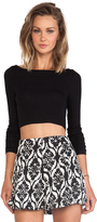 Thumbnail for your product : Lanston Cropped Boatneck Long Sleeve