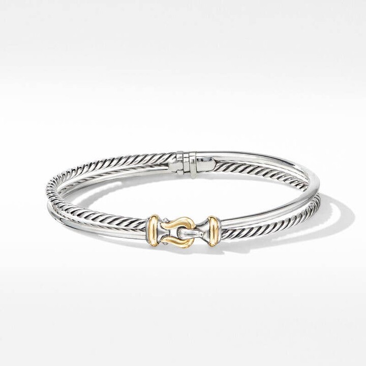 David Yurman Crossover Buckle Two Row Bracelet in Sterling Silver with ...