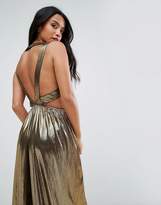 Thumbnail for your product : TFNC Petite Petite V Neck Maxi Dress With Pleated Back Panels