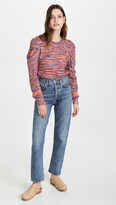 Thumbnail for your product : En Saison Puff Sleeve Space Dye Crew Neck Sweater