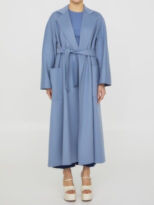 Max Mara Women's Blue Wool Coats | ShopStyle