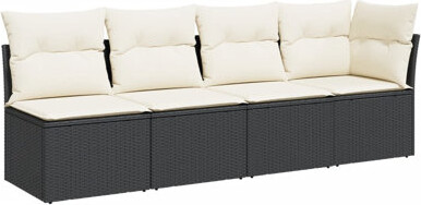 Ebern Designs Garden Sofa Black Cream White