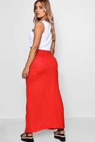 Thumbnail for your product : boohoo Plus Button Front Split Maxi Skirt