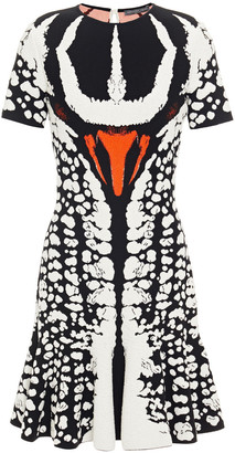Alexander McQueen Fluted Jacquard-knit Mini Dress