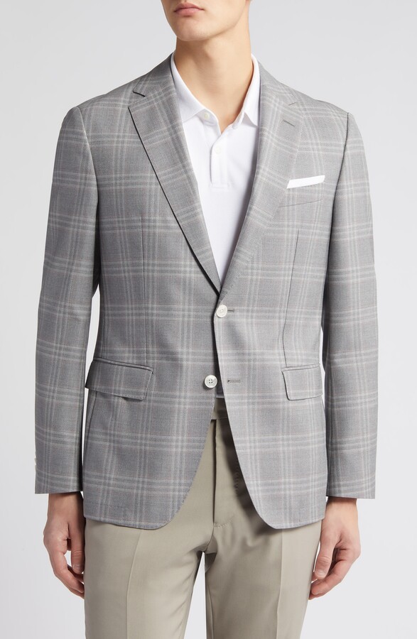 HUGO BOSS Hutson Plaid Virgin Wool Sport Coat